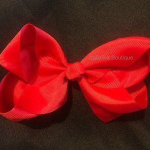 Deep Red 6" Boutique Bow   (2)  4B2917  Handmade NWT Boutique